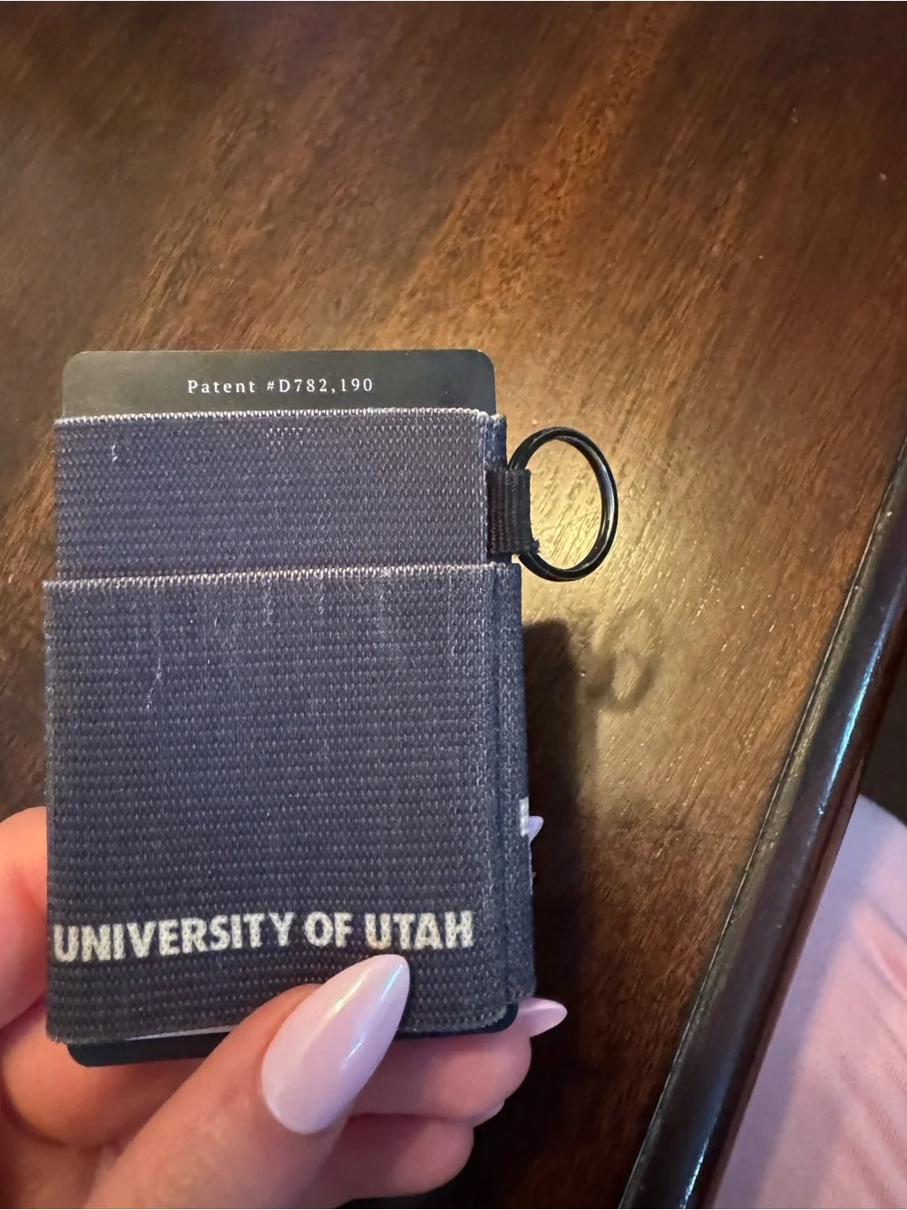 Thread Slim Card Wallet with Keyring in Dark Navy